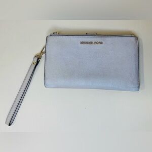 Michael Kors Adele Double Zip Gold Tone‎ Wristlet Wallet